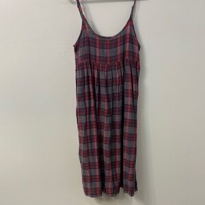 NWT NATURAL LIFE Red and Gray Plaid Dress